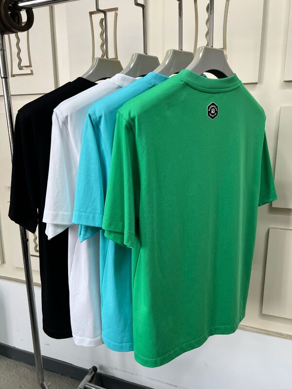 Męskie koszulki z krótkimi rękawami, modne T-shirty z graficznym nadrukiem i haftowaniem, wielokolorowe koszulki, 100% bawełniana koszulka dla mężczyzn