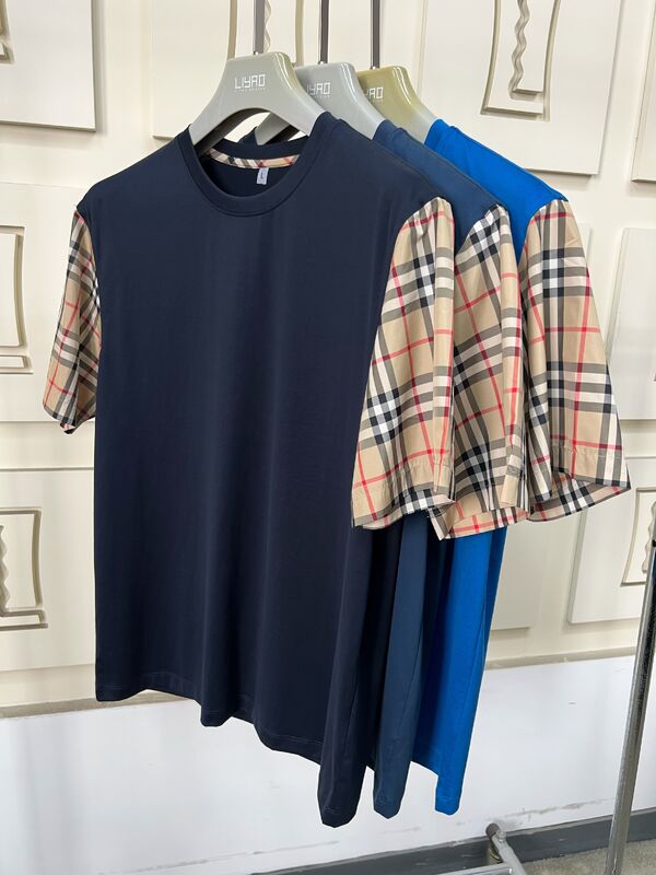 Męskie modne T-shirty z kultowymi rękawami, regularnie dopasowaną szyją, wysokiej jakości bawełną