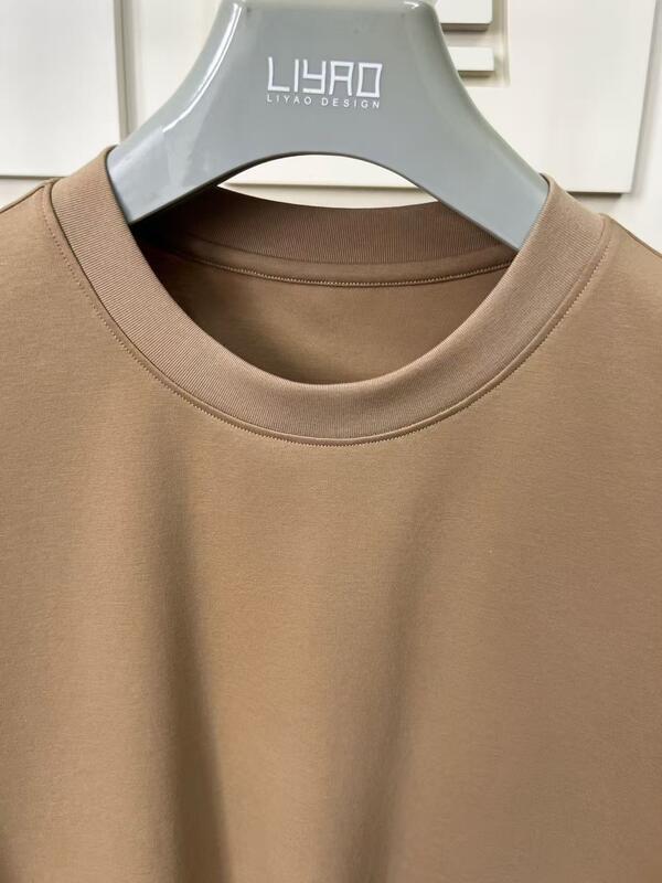 Dostosowalne męskie luźne, krótkie rękawy, wygodny styl vintage, prosty, solidny kolor