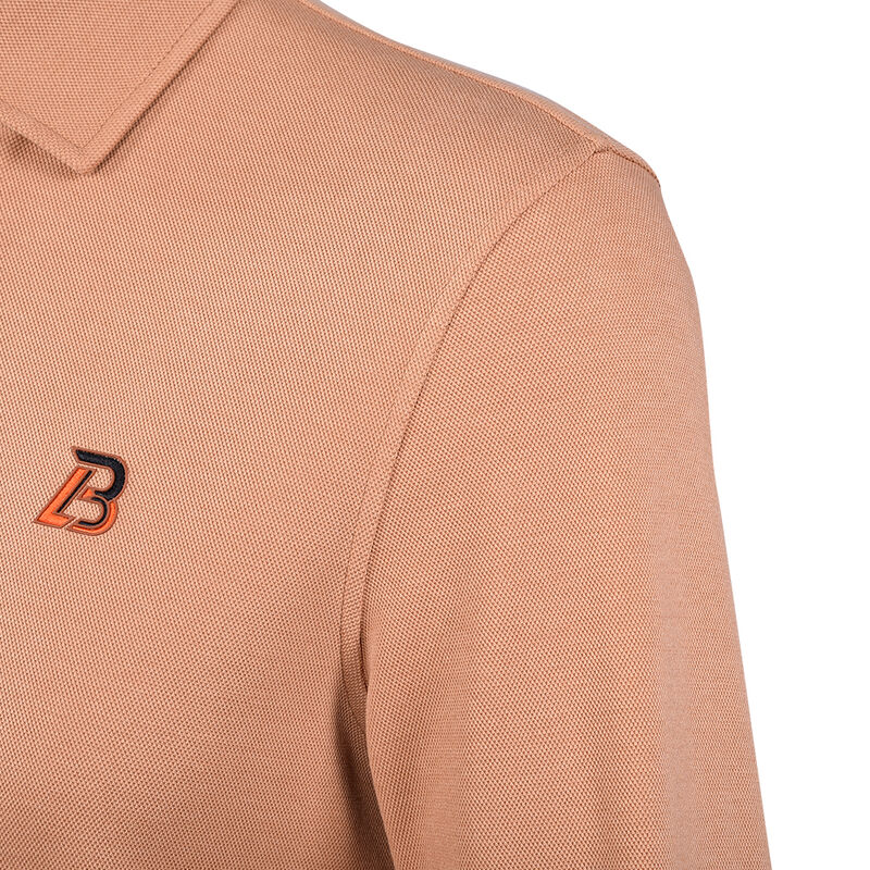 Bawełniany T-shirt z długim rękawem typu polo z zamkiem, męski, z wysoką elastycznością, zapobiegający mechaceniu, do codziennego użytku, 100% bawełna