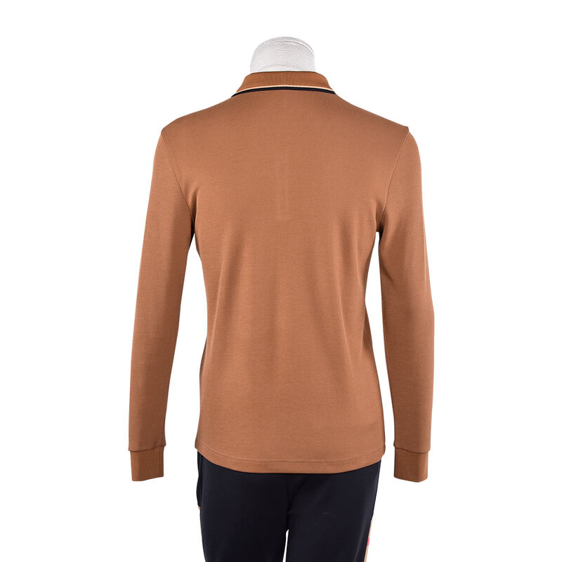 Gorący Sprzedawany Design Anty-Pilling Jednolity Kolor Nowe Koszulki Polo z Długim Rękawem z Kontrastowym Kołnierzem i Niestandardowym Logo