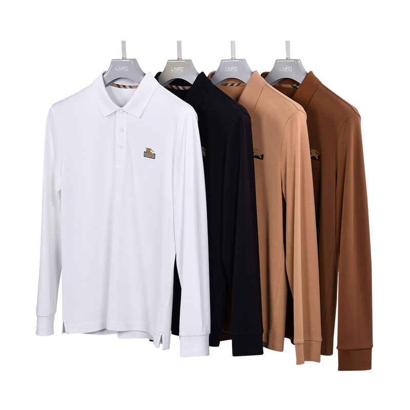 Wysokiej jakości koszulka polo z bawełny z haftowanym logo na zamówienie, koszulka polo z długim rękawem dla firmy, koszulki polo męskie