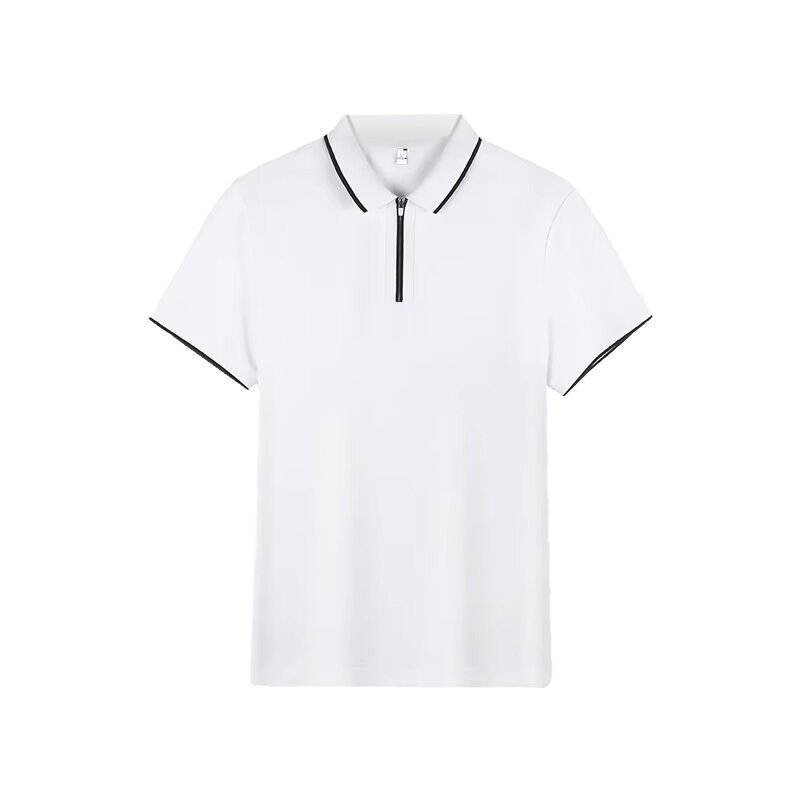 Męskie bawełniane koszulki polo dla mężczyzn Custom Low MOQ Half-Zip Style Short Sleeve Breathable Kształt tkaniny dzianiny