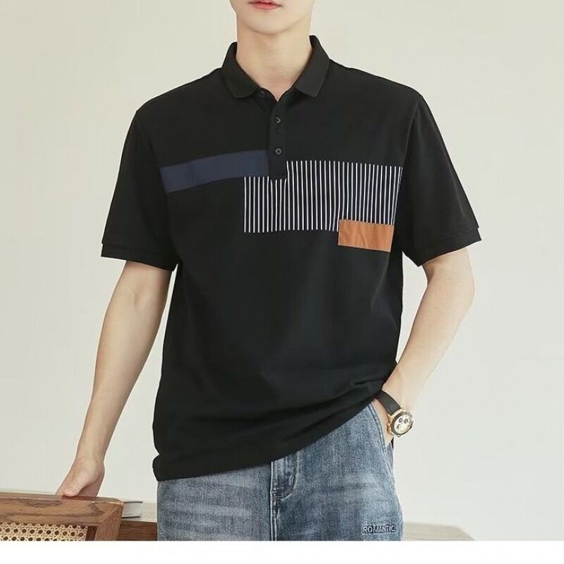 Niestandardowe logo Golf z krótkim rękawem dla koszulki polo Oddychający szybki suchy wykonany z bawełny Solidny wzór dla suchego lata Golfa