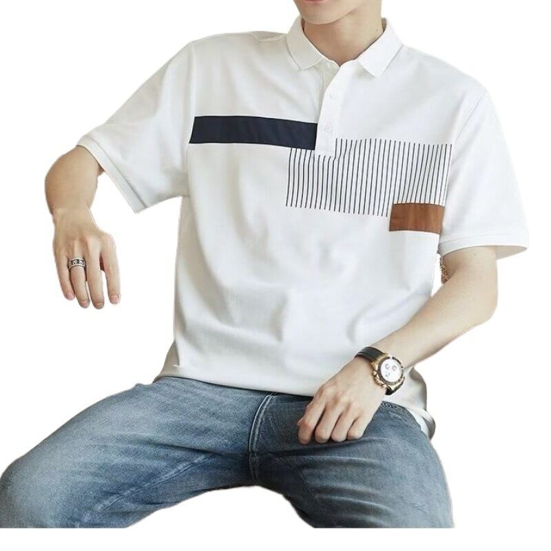 Niestandardowe logo Golf z krótkim rękawem dla koszulki polo Oddychający szybki suchy wykonany z bawełny Solidny wzór dla suchego lata Golfa