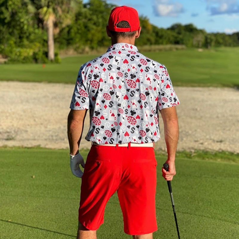 OEM wysokiej jakości męski poker Black Jack Golf Krótkie rękawy 4 Way Stretch lekkie szybkie suche koszulki polo