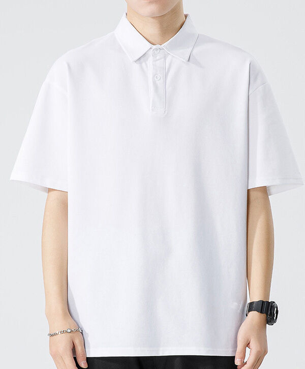 Męska koszulka polo w stylu hongkońskim, letnia, ciężka, antybakteryjna, chłodząca, gładka, jednokolorowa