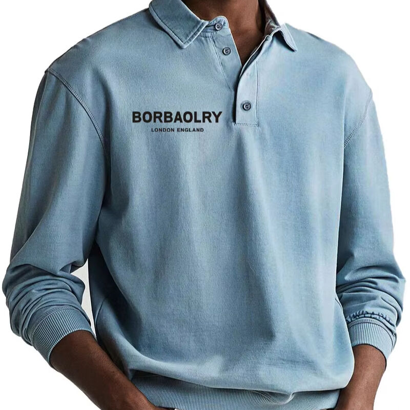 Wysokiej jakości bawełniana koszulka polo z własnym logo, jednokolorowa, dzianinowa, casualowa, hurtowa, szybkoschnąca, sportowa, męska koszulka polo z długim rękawem